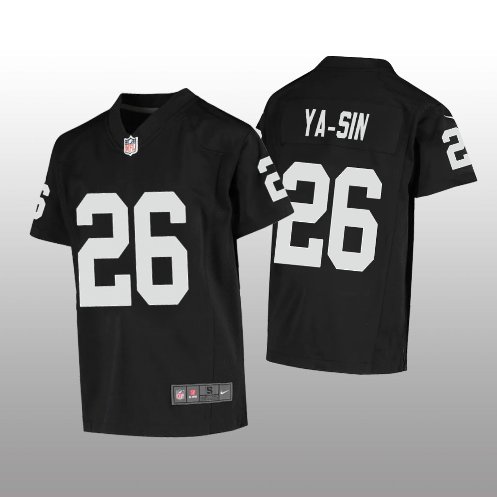 Las Vegas Raiders Rock Ya-Sin Black Jersey Game - Youth