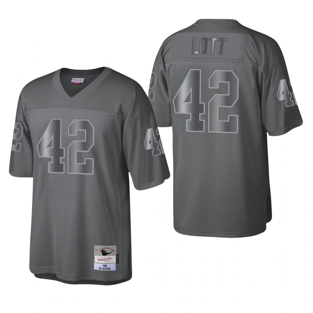 Las Vegas Raiders Ronnie Lott Charcoal Metal Legacy 1988 Throwback - Men's