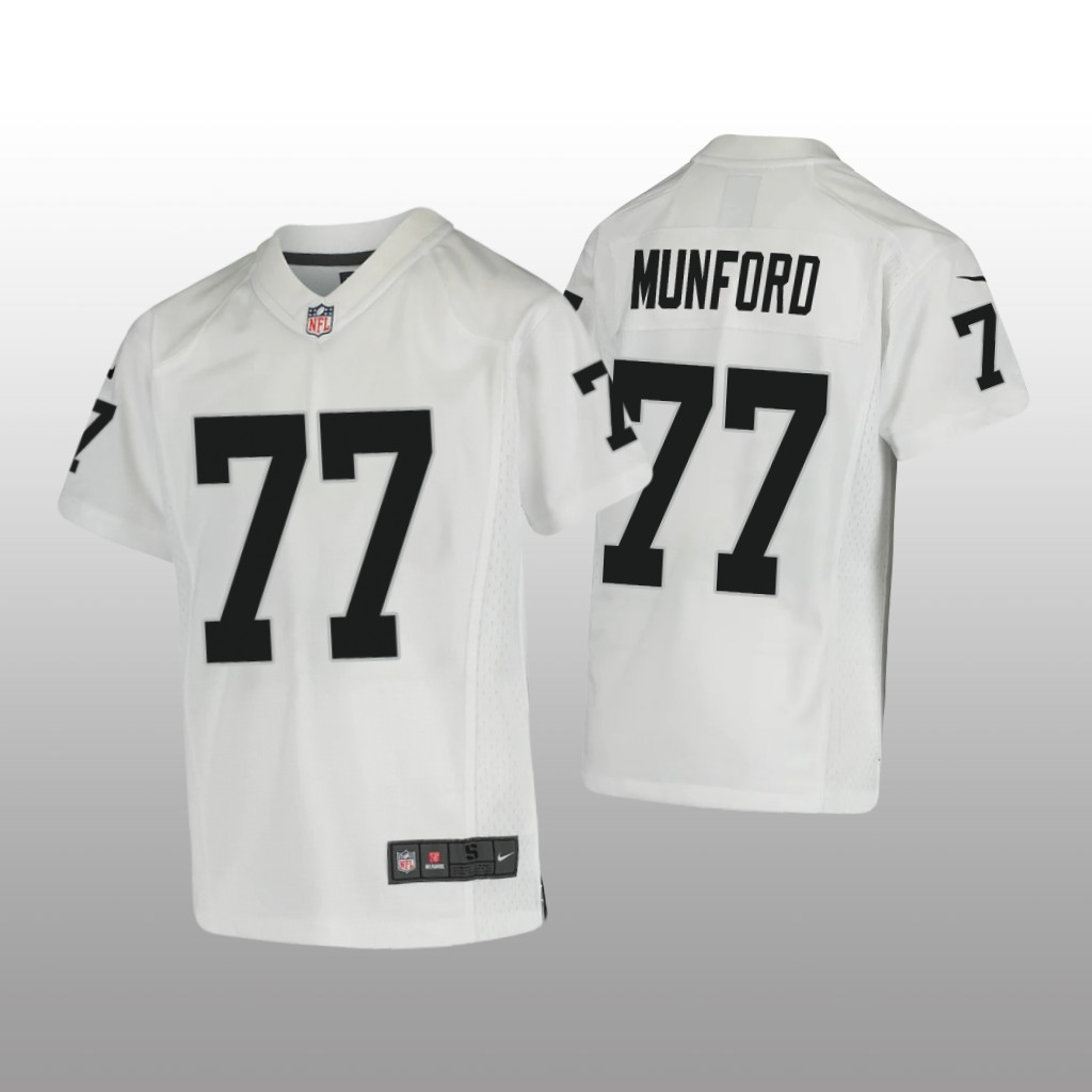 Las Vegas Raiders Thayer Munford White Jersey Game - Youth