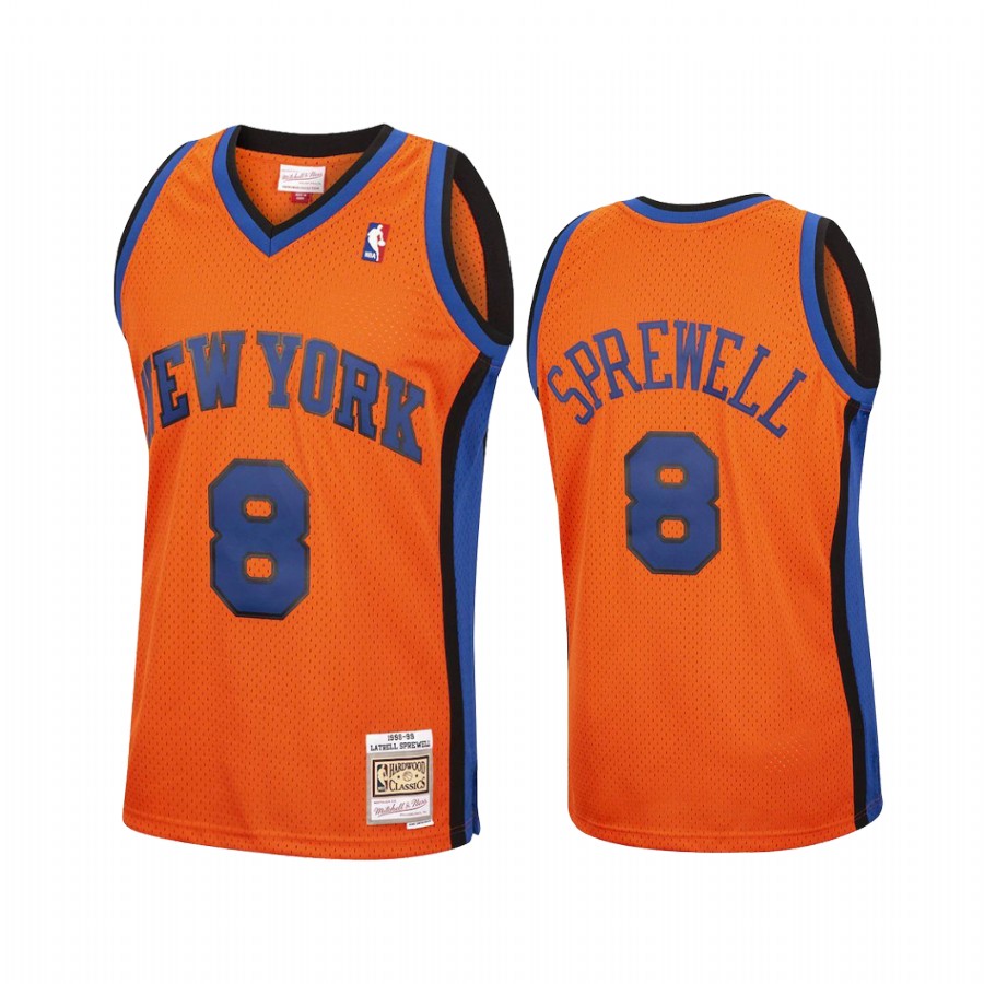 Latrell Sprewell #8 New York Knicks Orange Reload Jersey
