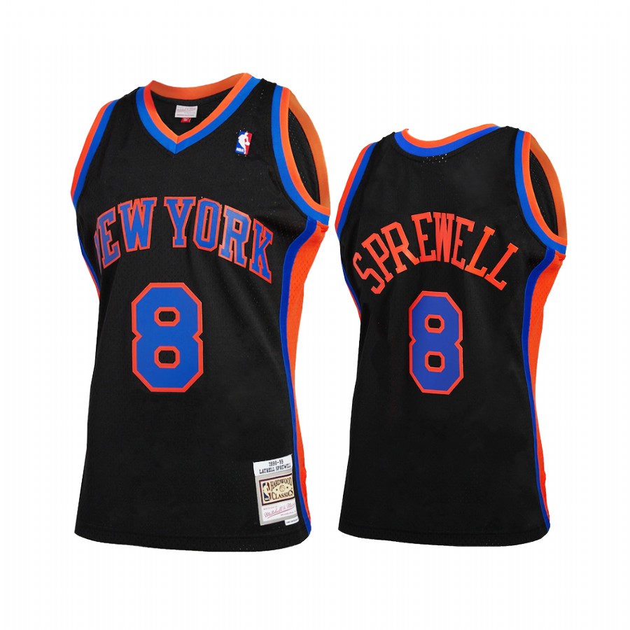 Latrell Sprewell #8 New York Knicks Reload 2.0 Jersey Black