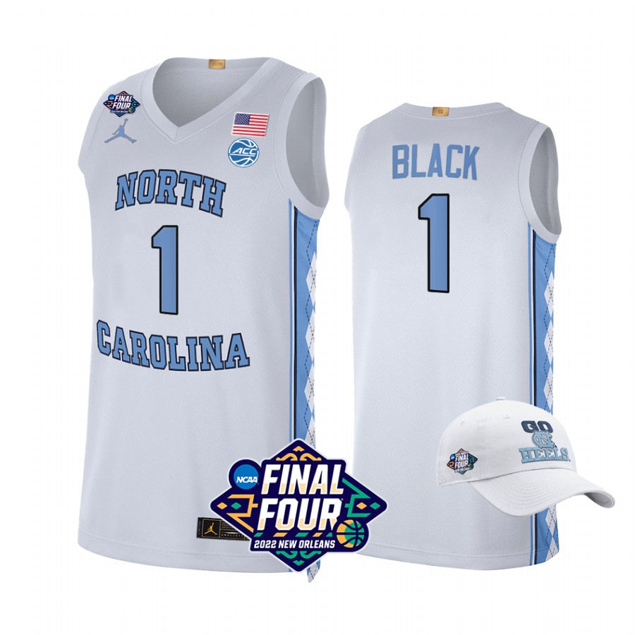 Leaky Black North Carolina Tar Heels White Jersey 2022 March Madness Final Four