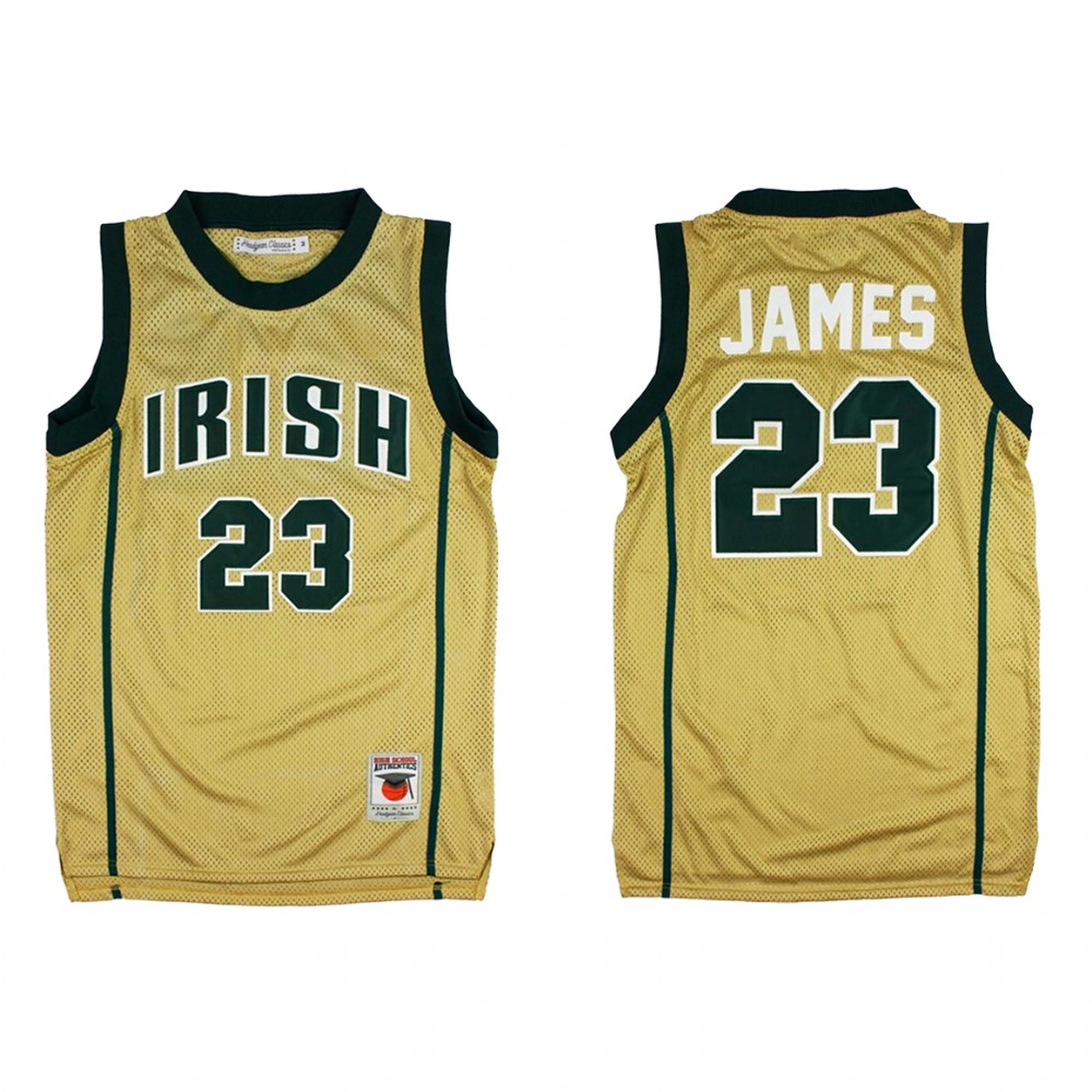 Lebron James #23 High school jersey Gold Fighting Irish  Jersey