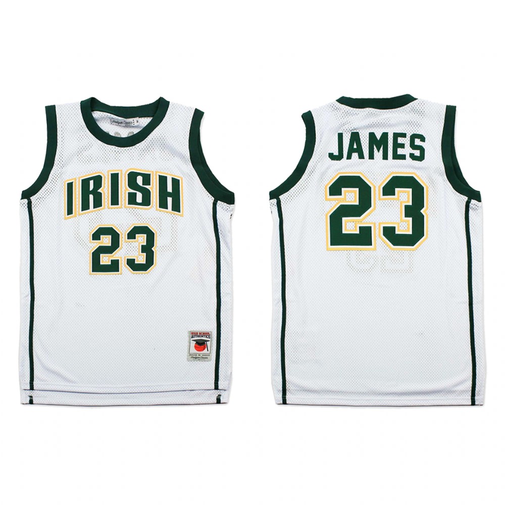 Lebron James #23 jersey White Fighting Irish High School  Jersey