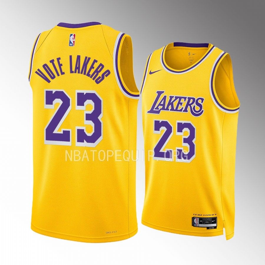 LeBron James 2023 All-Star Vote Los Angeles Lakers #23 Gold Jersey