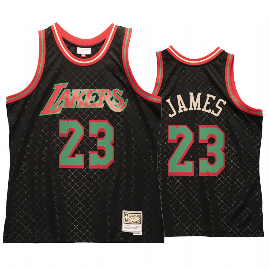 LeBron James 23 Los Angeles Lakers Neapolitan Black Jersey Hardwood Classics