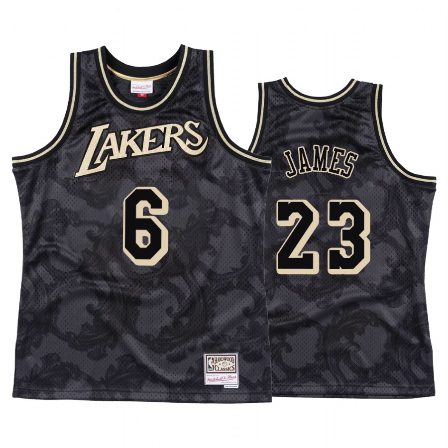 LeBron James 6 Los Angeles Lakers Throwback Tonal Black Jersey 23 Multi-Numbers