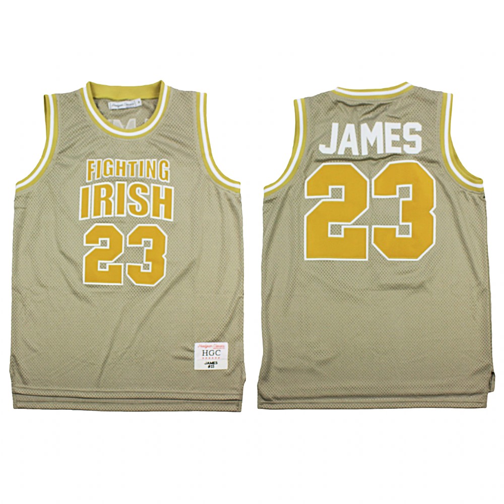 Lebron James high school jersey Gold Alternate Fighting Irish High School #23  Jersey