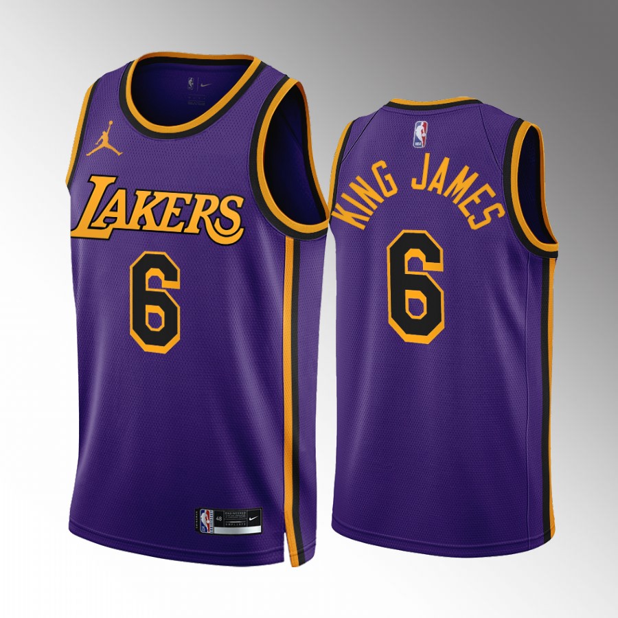 LeBron James King James Los Angeles Lakers #6 Purple Jersey Statement