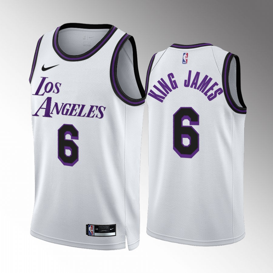 LeBron James King James Los Angeles Lakers #6 White Jersey City