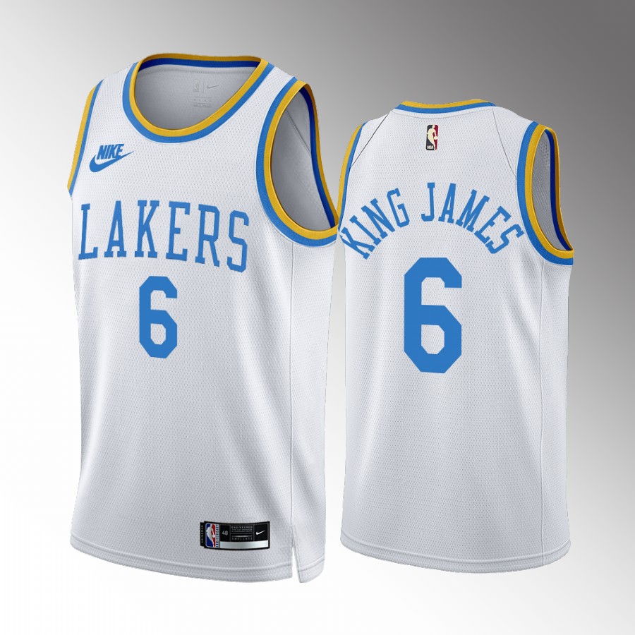LeBron James King James Los Angeles Lakers #6 White Jersey Classic