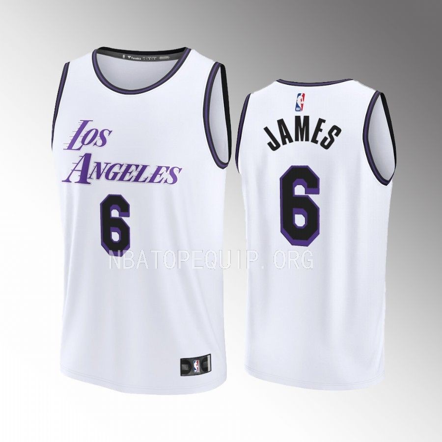 LeBron James Lakers #6 White Jersey Fast Break Fastbreak 2022-23 City Edition