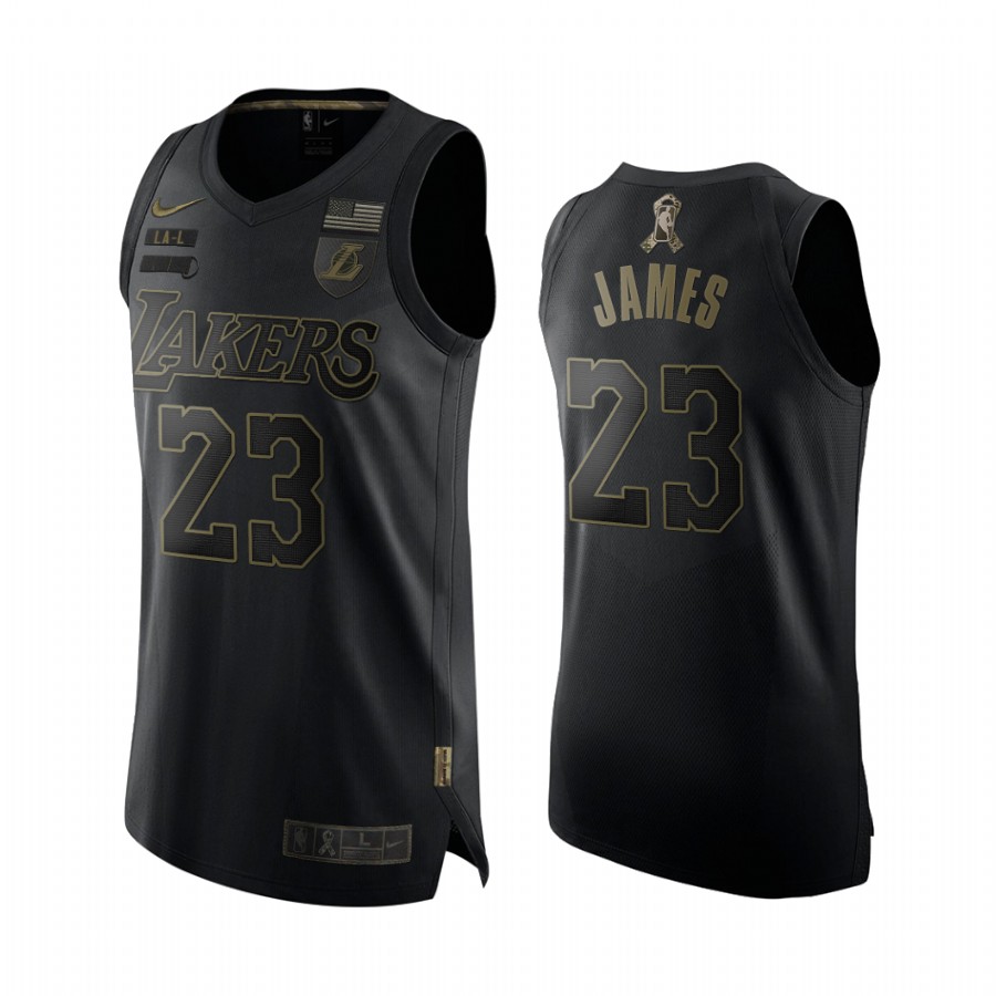 LeBron James Los Angeles Lakers 2020 Salute To Service Black Limited Jersey