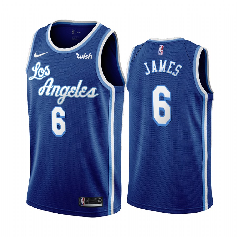 LeBron James Los Angeles Lakers 2021-22 Classic Edition Blue #6 Jersey Change Number