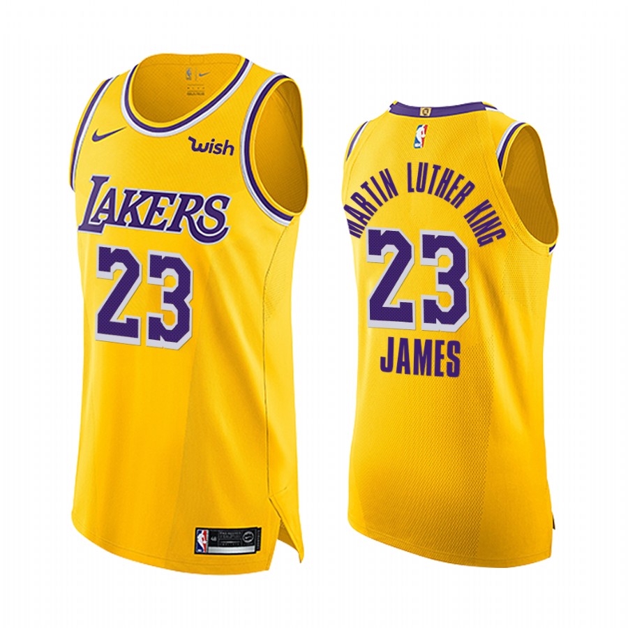LeBron James MLK Day Lakers Honor King Jersey Gold