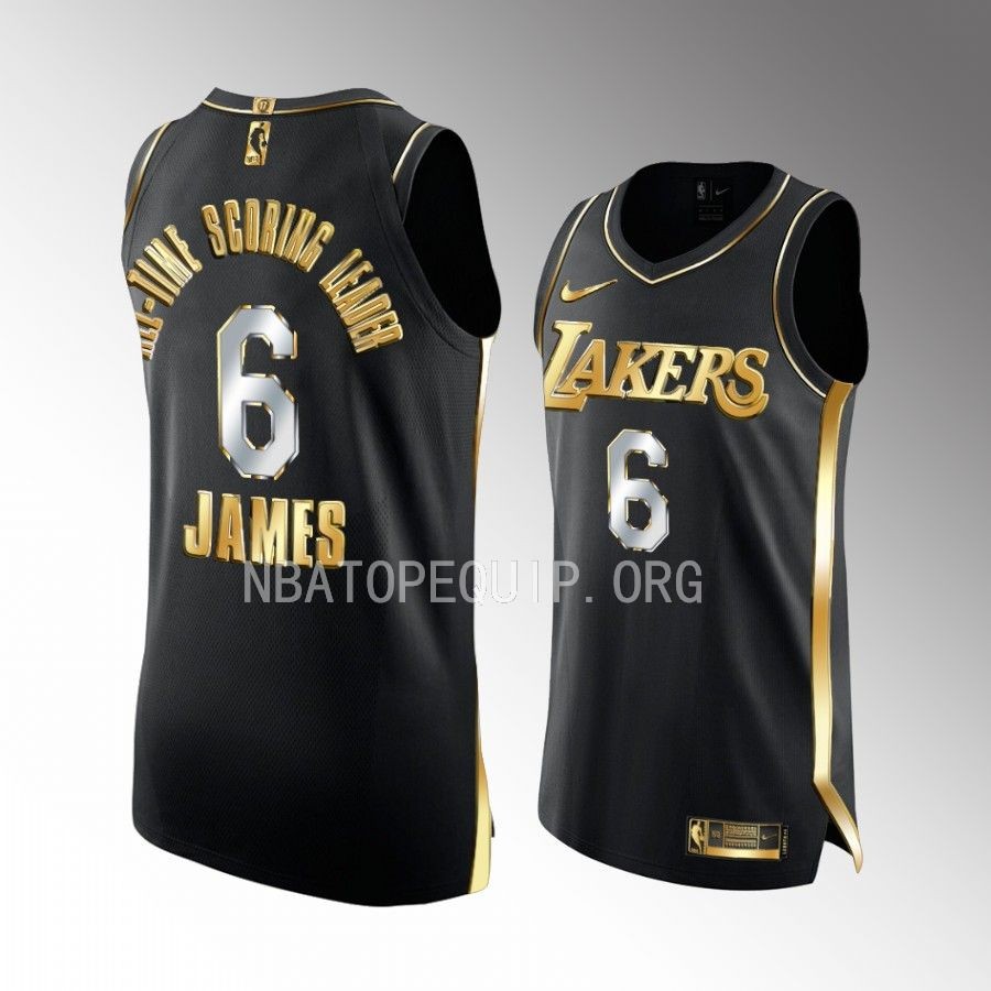 LeBron James NBA all-time scoring leader Lakers Black Jersey Golden