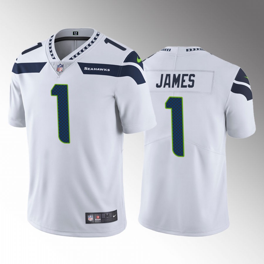 LeBron James Seattle Seahawks #1 White Jersey Vapor Limited