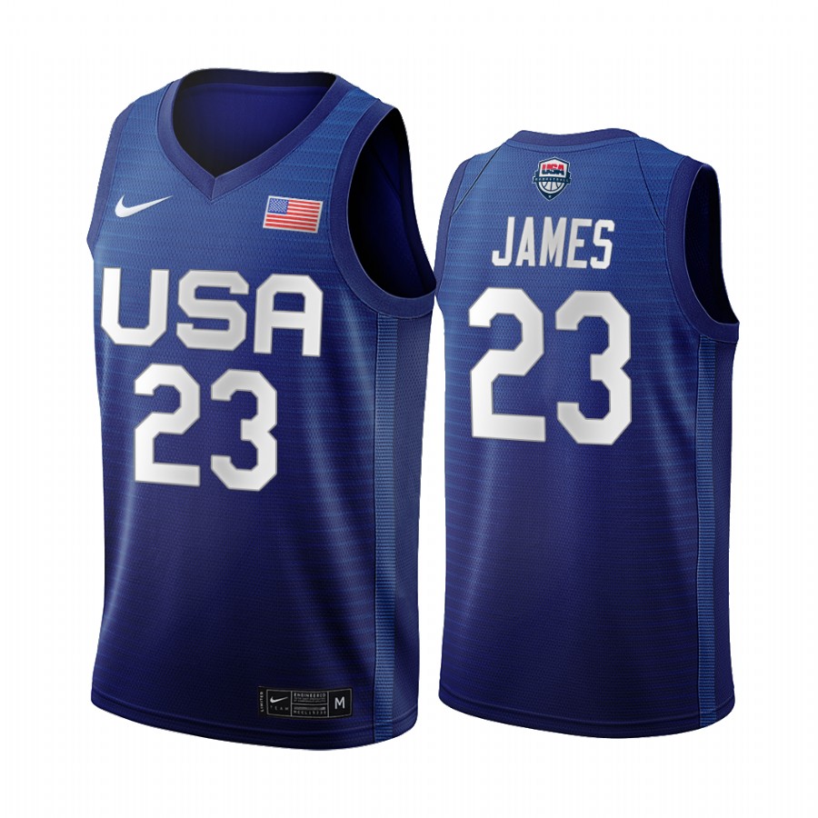 LeBron James USA Men's National Team #23 Navy 2020 Tokyo Olympics Los Angeles Lakers Jersey
