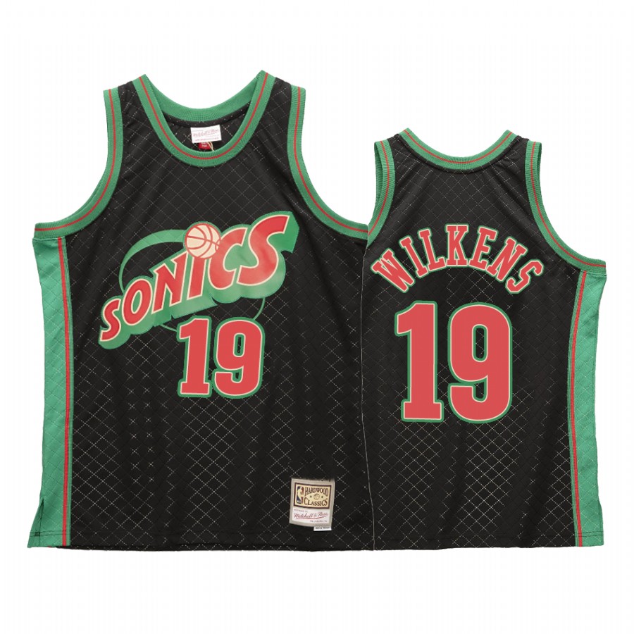 Lenny Wilkens 19 Seattle SuperSonics Neapolitan Black Jersey Hardwood Classics