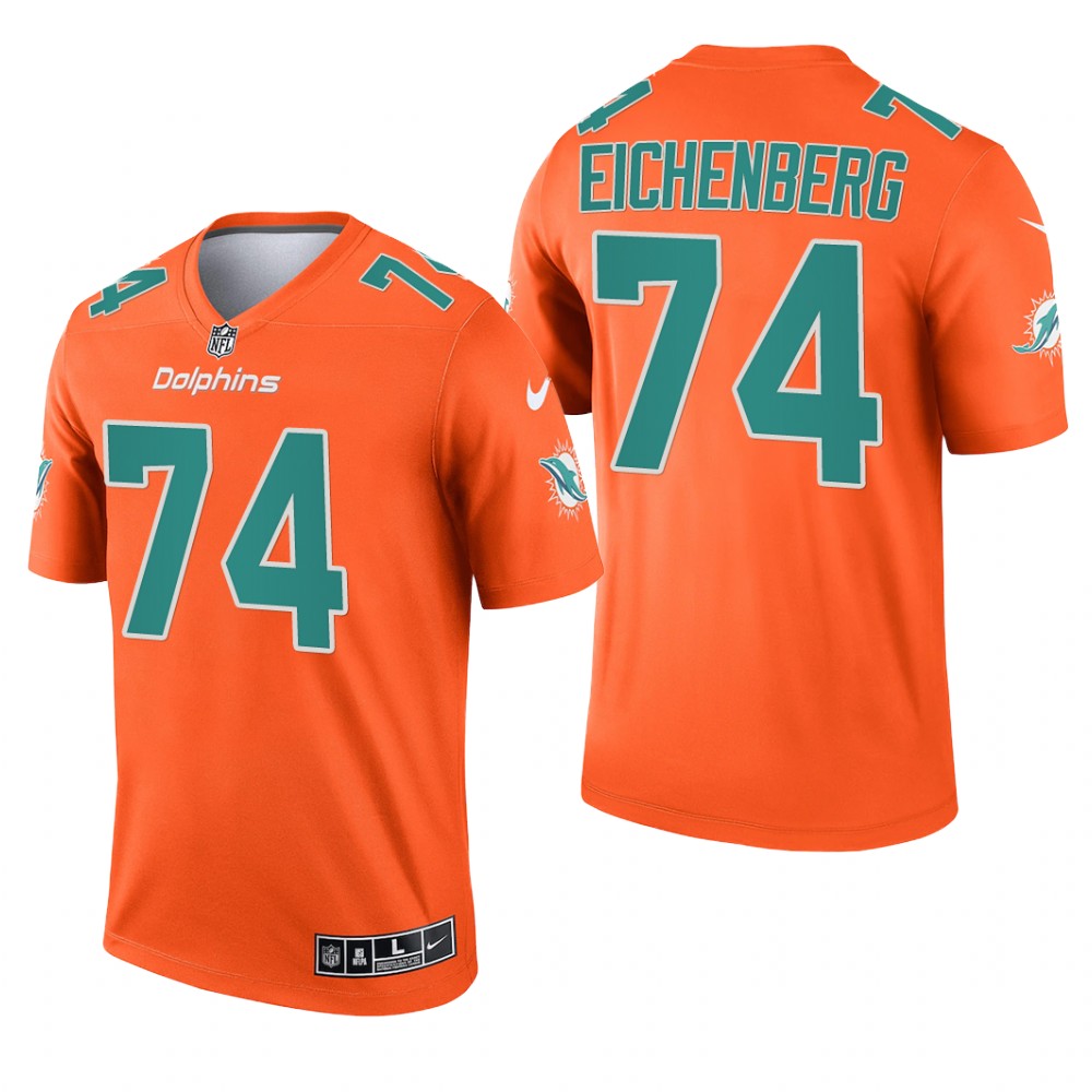 Liam Eichenberg Miami Dolphins Orange Jersey Inverted Legend - Men's