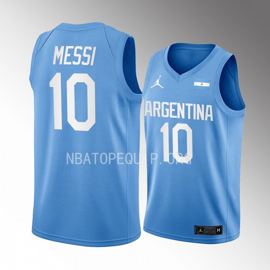 Lionel Messi 2022 FIFA World Cup Champs Argentina #10 Blue Jersey