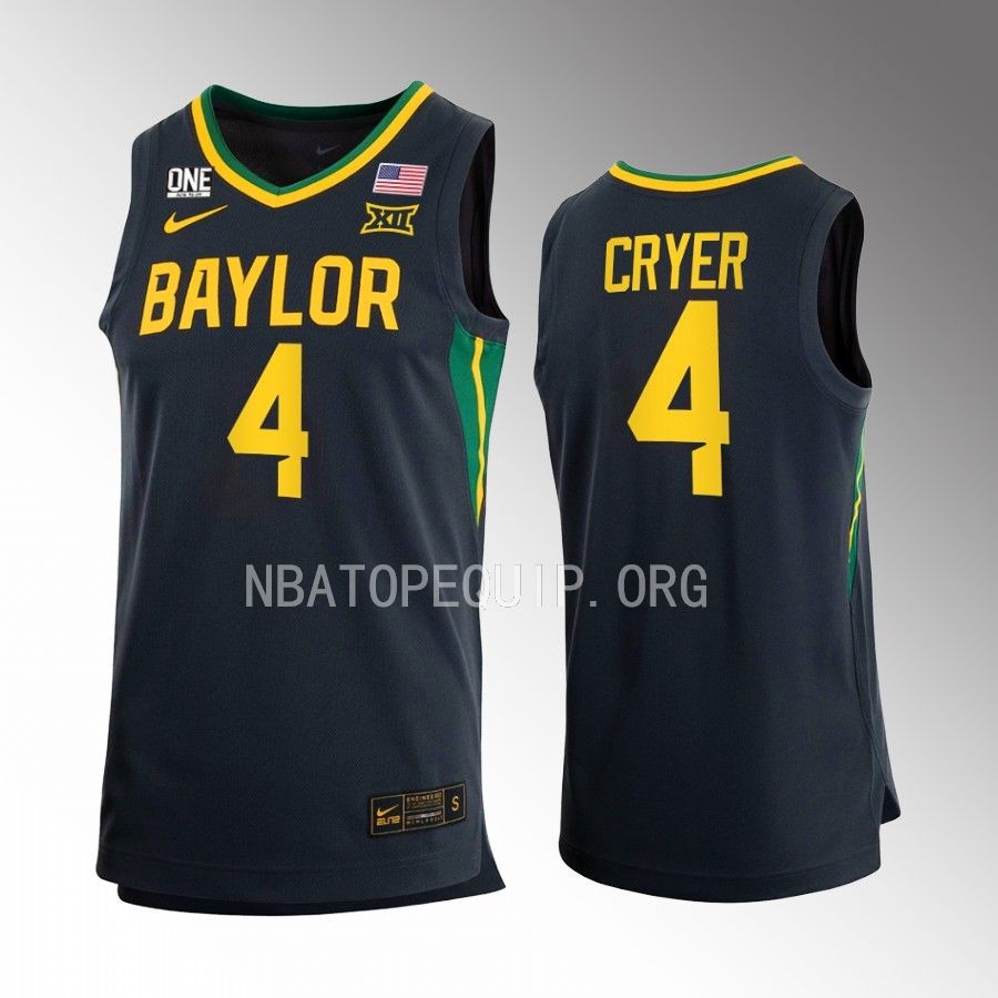 LJ Cryer Baylor Bears Anthracite Jersey 2022-23 Away