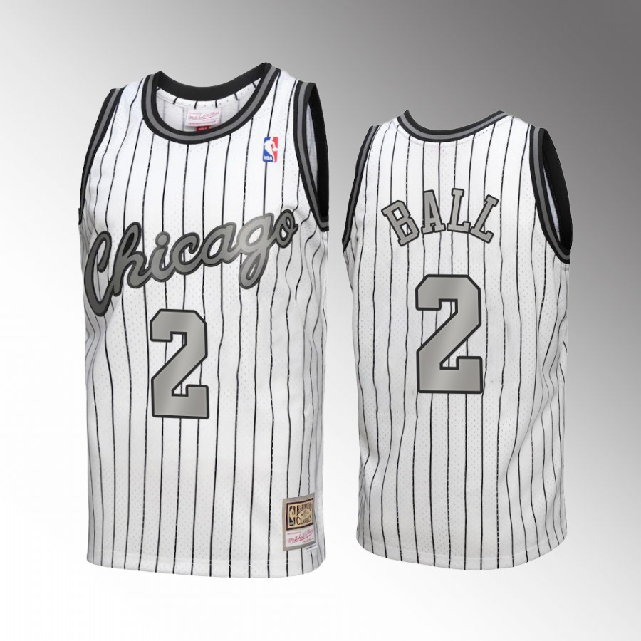 Lonzo Ball #2 Chicago Bulls Reload 3.0 White Mitchell Ness Jersey