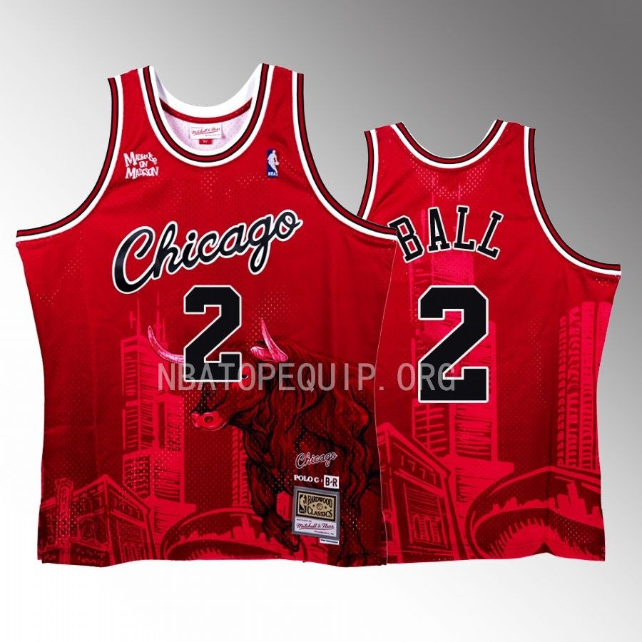 Lonzo Ball Bulls x Polo G Jersey NBA BR Remix Red #2 Limited Edition