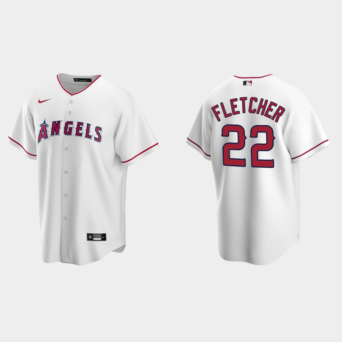 Los Angeles Angels #22 David Fletcher Home Jersey - White