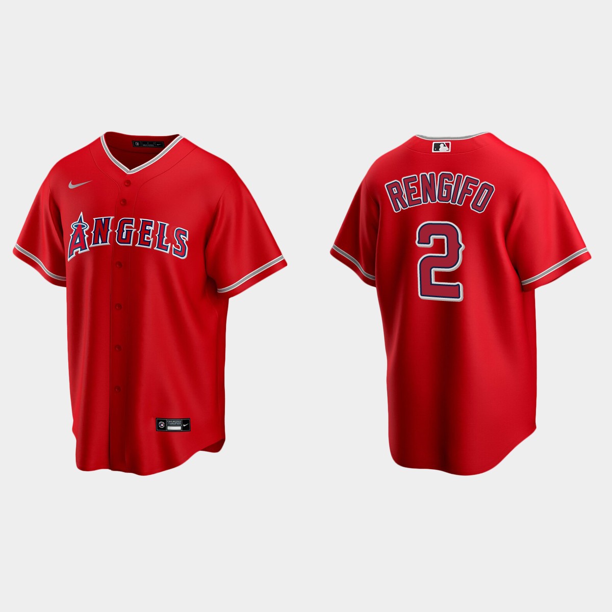 Los Angeles Angels #2 Luis Rengifo Alternate Jersey - Red