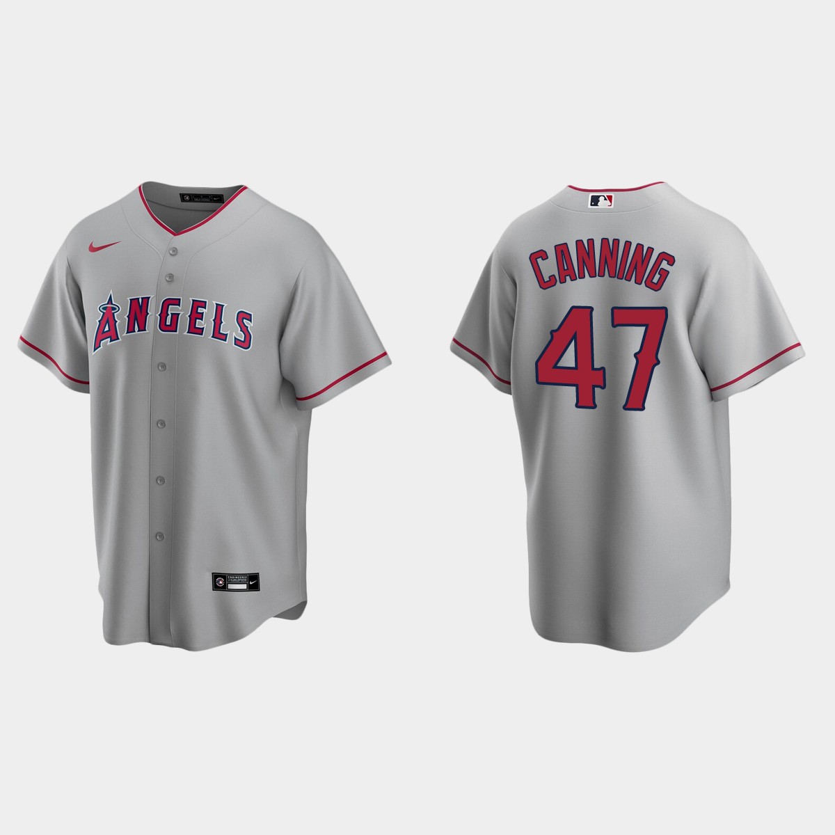 Los Angeles Angels #47 Griffin Canning Road Jersey - Gray