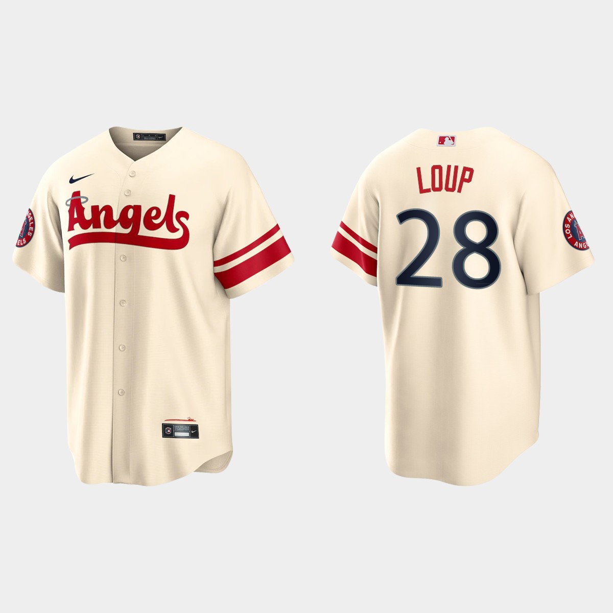 Los Angeles Angels Aaron Loup 2022 City Connect Jersey - Cream