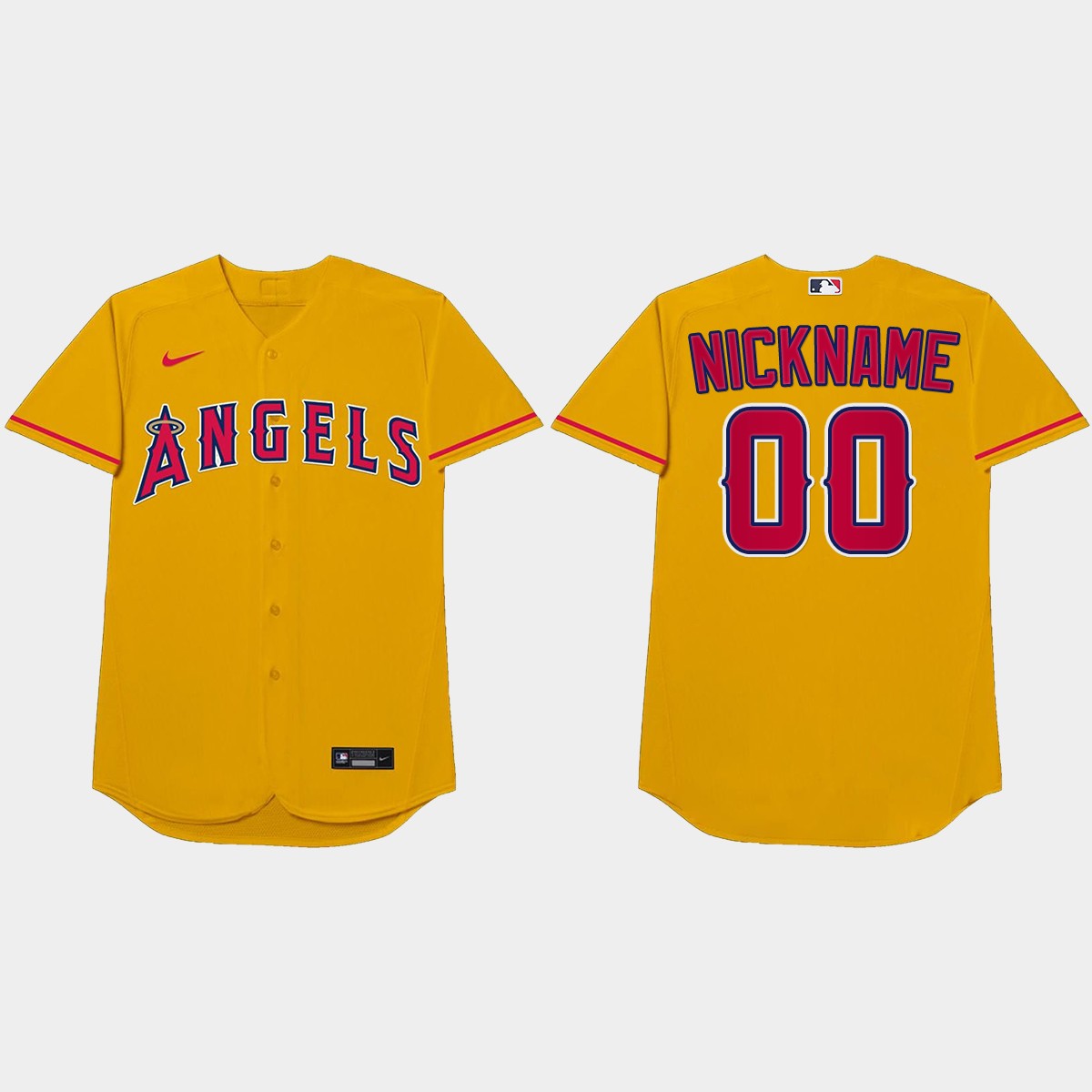 Los Angeles Angels Custom 2021 Players' Weekend Nickname Jersey - Gold
