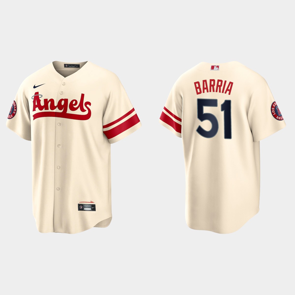 Los Angeles Angels Jaime Barria 2022 City Connect Jersey - Cream