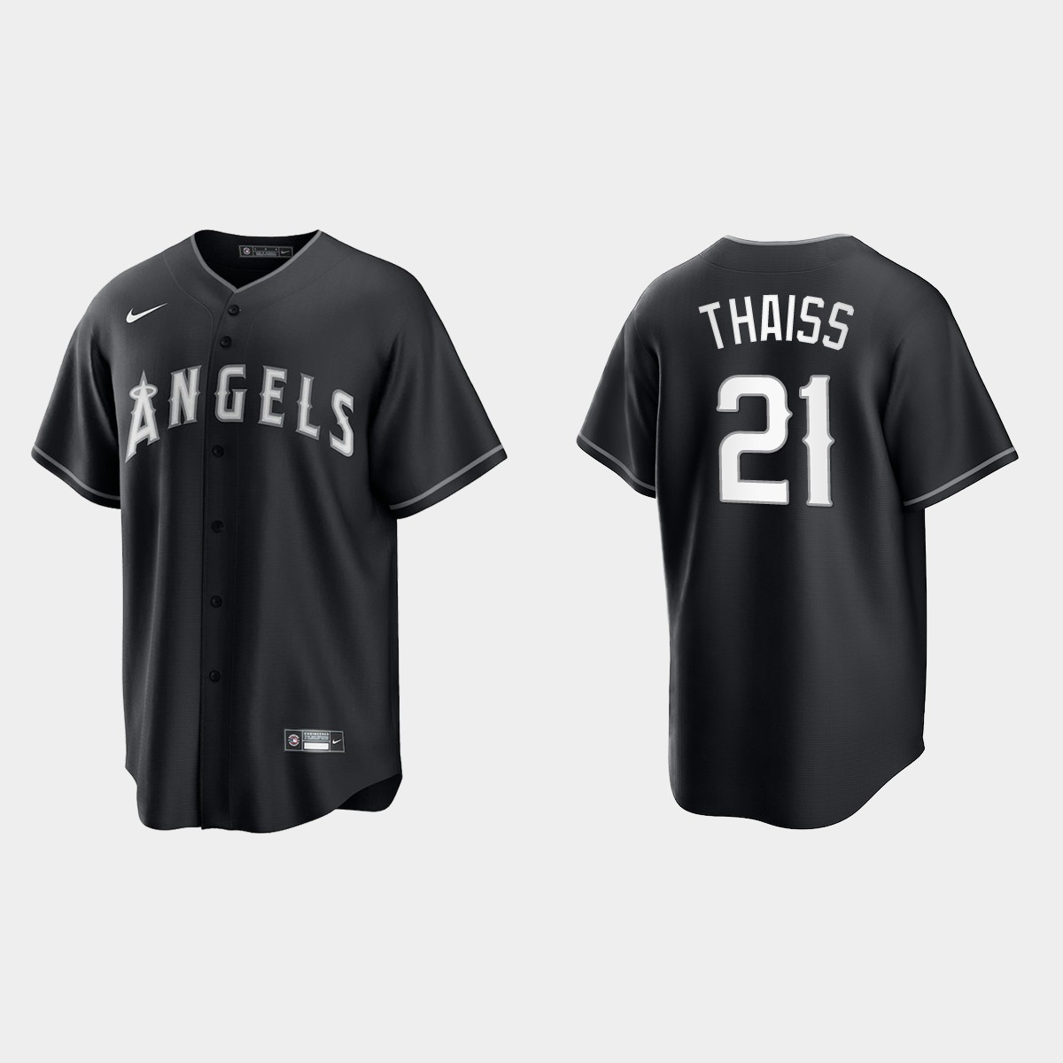 Los Angeles Angels Matt Thaiss Jersey - Black White