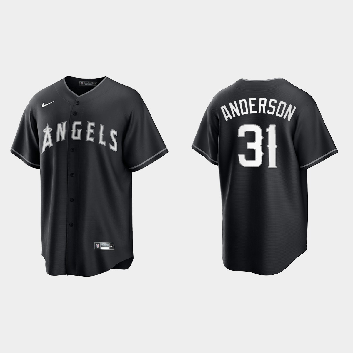 Los Angeles Angels Tyler Anderson Jersey - Black White
