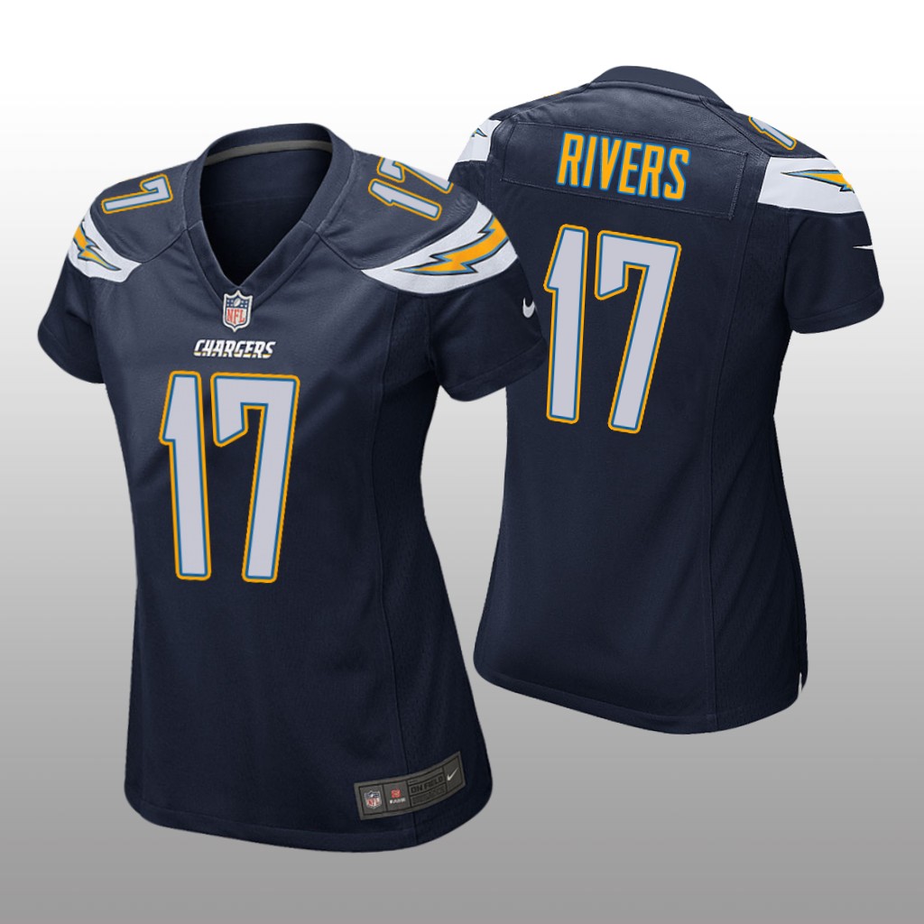 Los Angeles Chargers #17 Navy Philip Rivers Game Jersey - Women