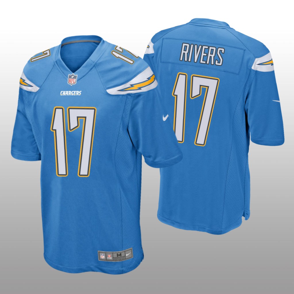 Los Angeles Chargers #17 Powder Blue Men's Philip Rivers Game Jersey