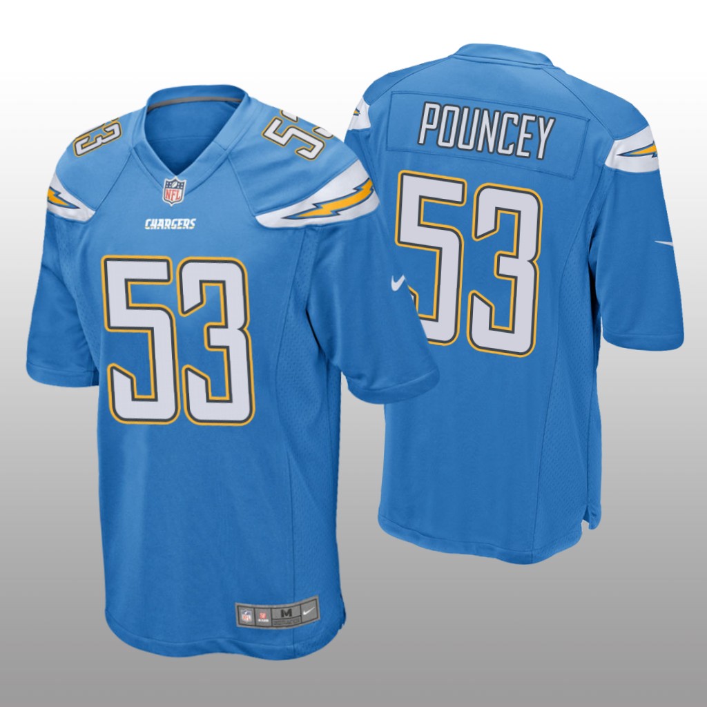 Los Angeles Chargers #53 Powder Blue Men's Mike Pouncey Game Jersey