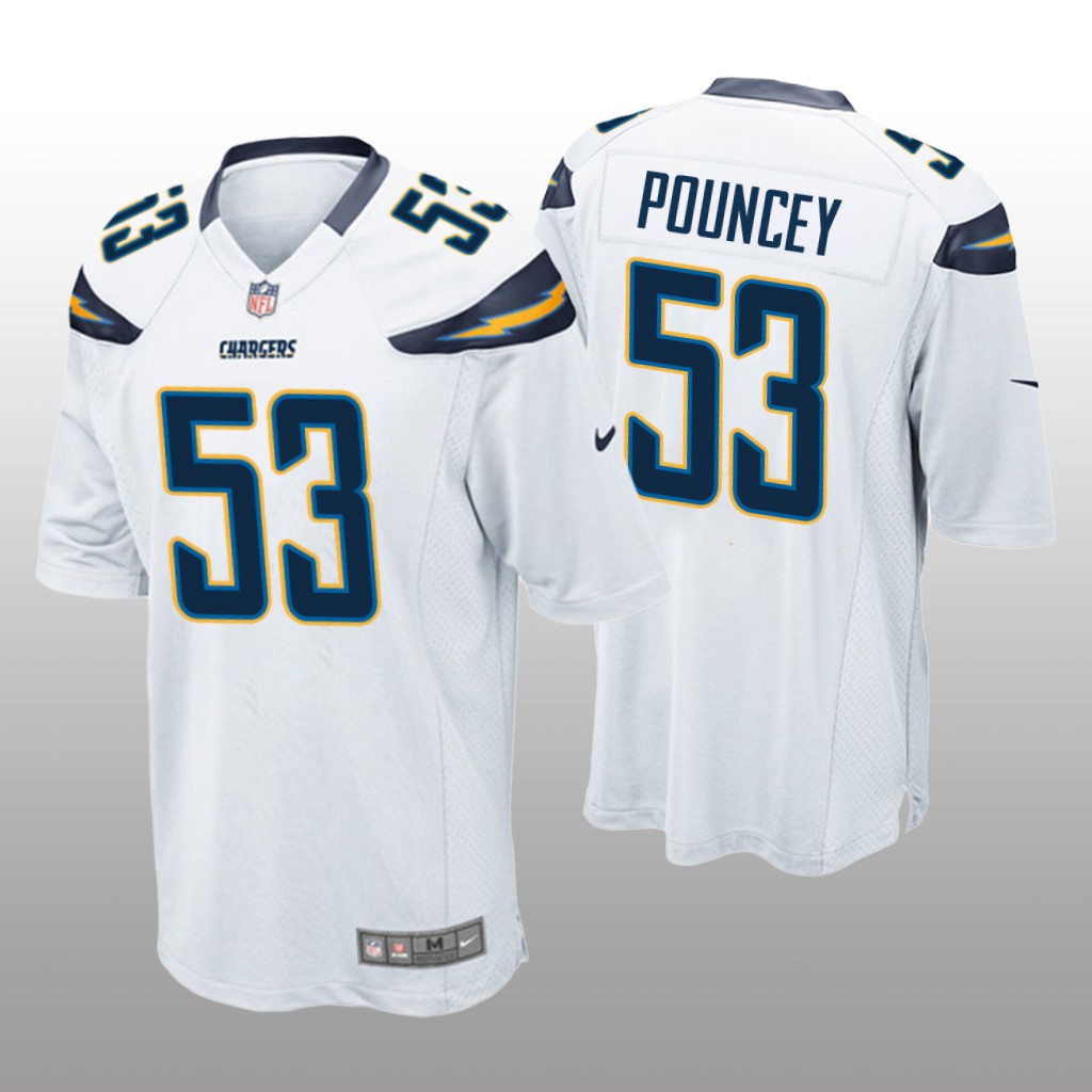 Los Angeles Chargers #53 White Men's Mike Pouncey Game Jersey