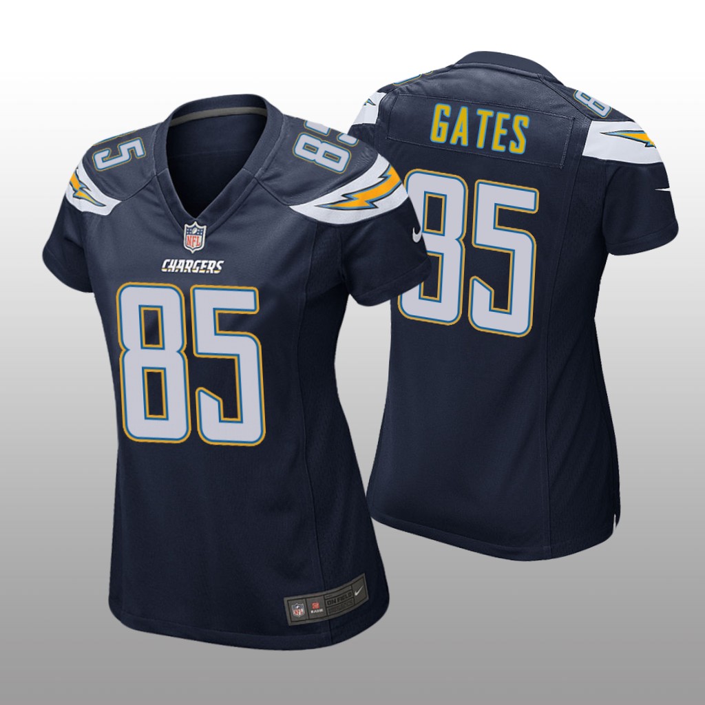 Los Angeles Chargers #85 Navy Antonio Gates Game Jersey - Women