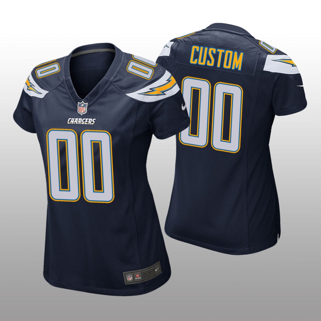 Los Angeles Chargers # Navy Custom Game Jersey - Women