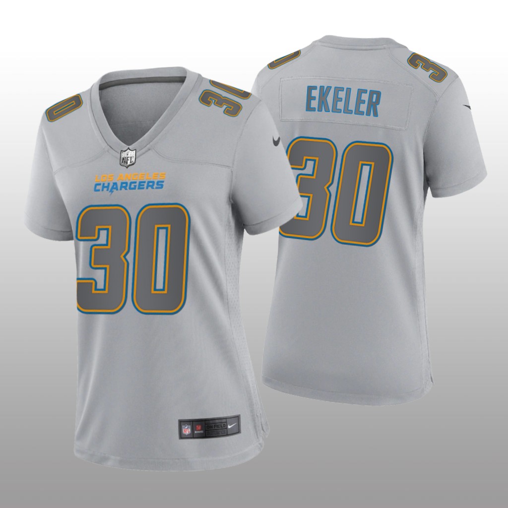 Los Angeles Chargers Austin Ekeler Gray Jersey Atmosphere Fashion Game - Women's