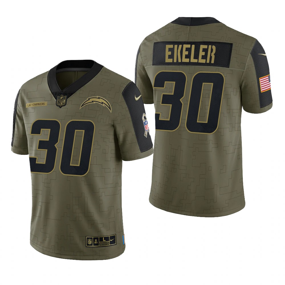 Los Angeles Chargers Austin Ekeler Olive Limited Jersey 2021 Salute To Service - Men's