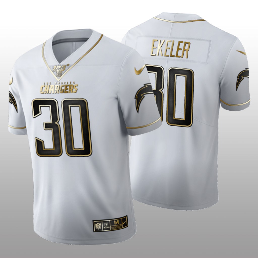 Los Angeles Chargers Austin Ekeler White Golden Edition Jersey 100th Season Men's
