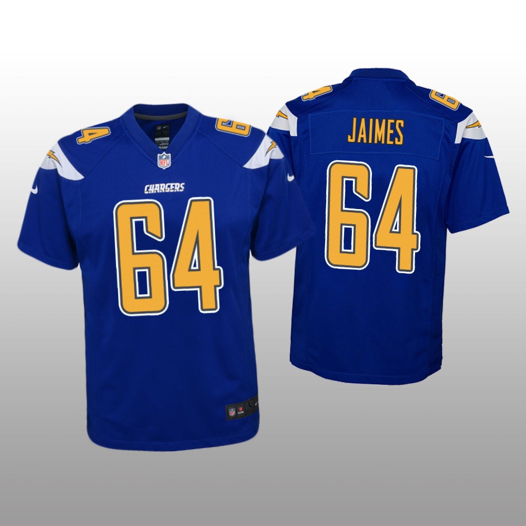Los Angeles Chargers Brenden Jaimes Royal Jersey Color Rush Game - Youth