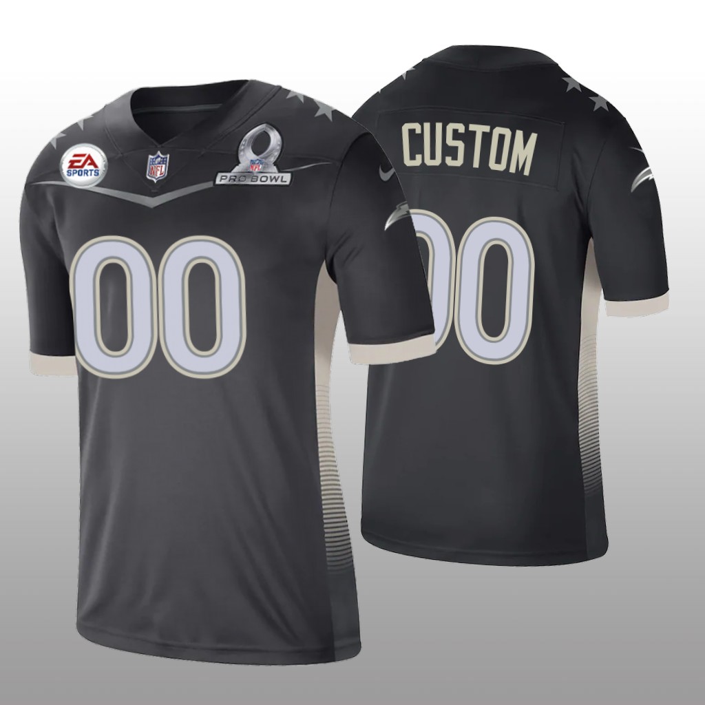 Los Angeles Chargers Custom Anthracite Jersey 2021 AFC Pro Bowl Game - Men's