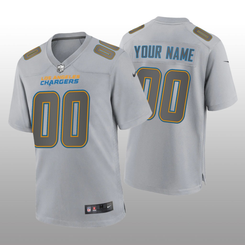 Los Angeles Chargers Custom Gray Jersey Atmosphere Fashion Game - Men's