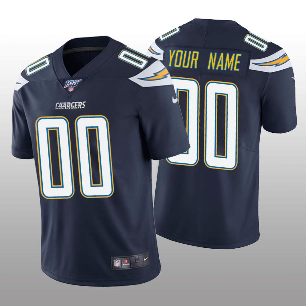 Los Angeles Chargers Custom Navy Vapor Limited Jersey 100th Season - Men's