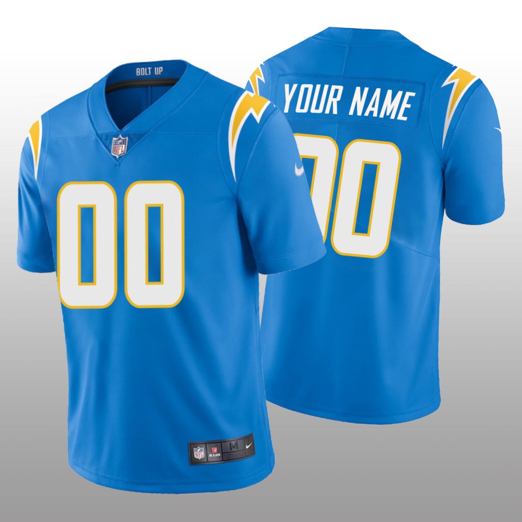 Los Angeles Chargers Custom Powder Blue Jersey 2020 Vapor Limited - Men's